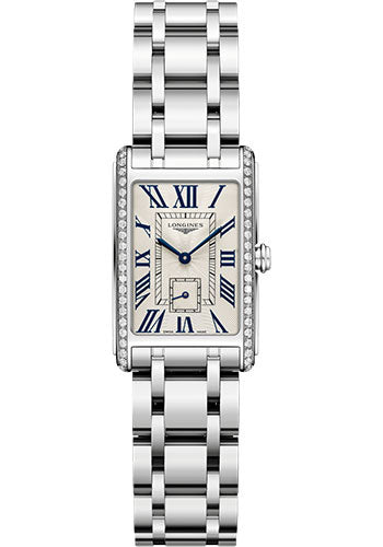 Longines DolceVita Quartz Watch - 20.80 X 32 mm Steel Diamond Case - Silver Flinqu≈Ω Roman Dial - Bracelet - L5.255.0.71.6