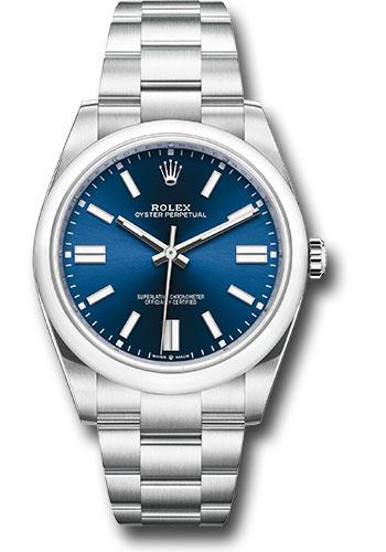 Rolex Oyster Perpetual 41mm Blue Index Dial - 124300