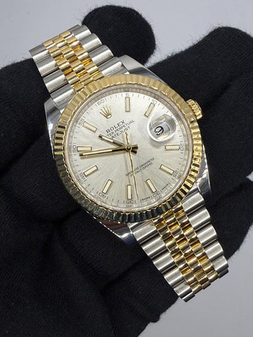 Rolex Datejust 41 Two-Tone Silver Stick Dial 126333