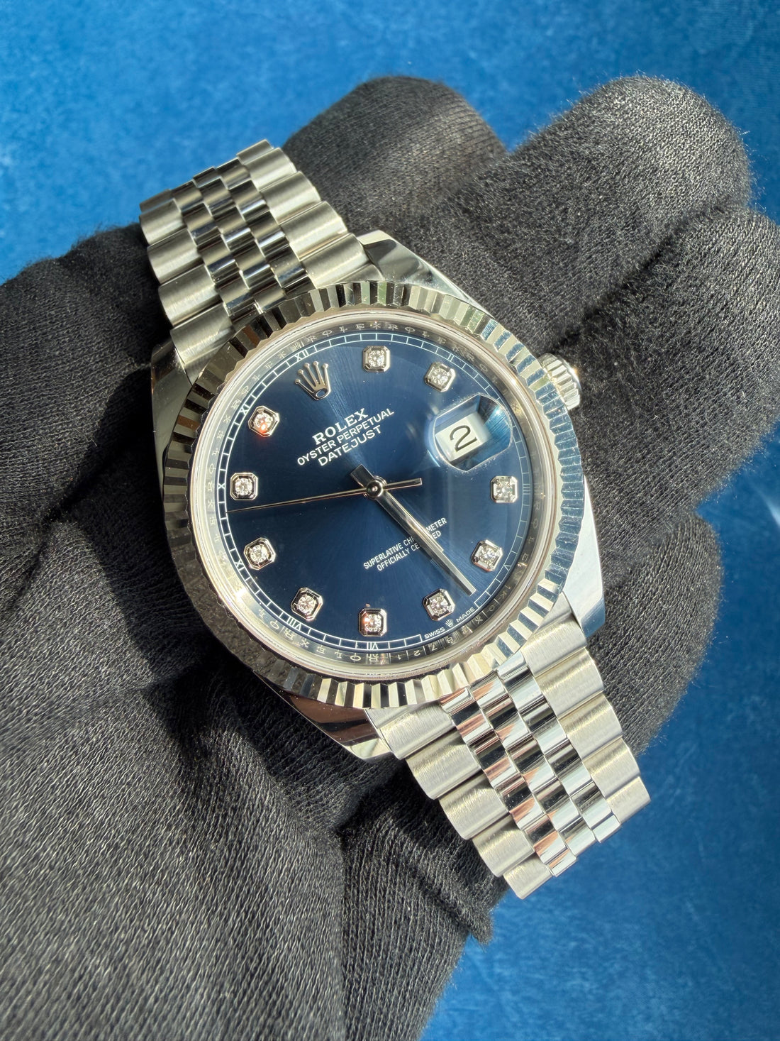 Rolex Datejust 41 Blue Dial w/Diamond Markers