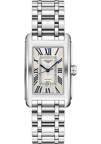 Longines DolceVita Automatic Watch - 27.70 X 43.8 mm Steel Case - Silver Flinqu≈Ω Roman Dial - Bracelet - L5.757.4.71.6