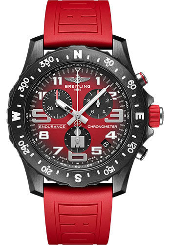 Breitling Endurance Pro IRONMAN¬Æ Watch - Breitlight¬Æ - Red Dial - Red Rubber Strap - Tang Buckle - X823109A1K1S1