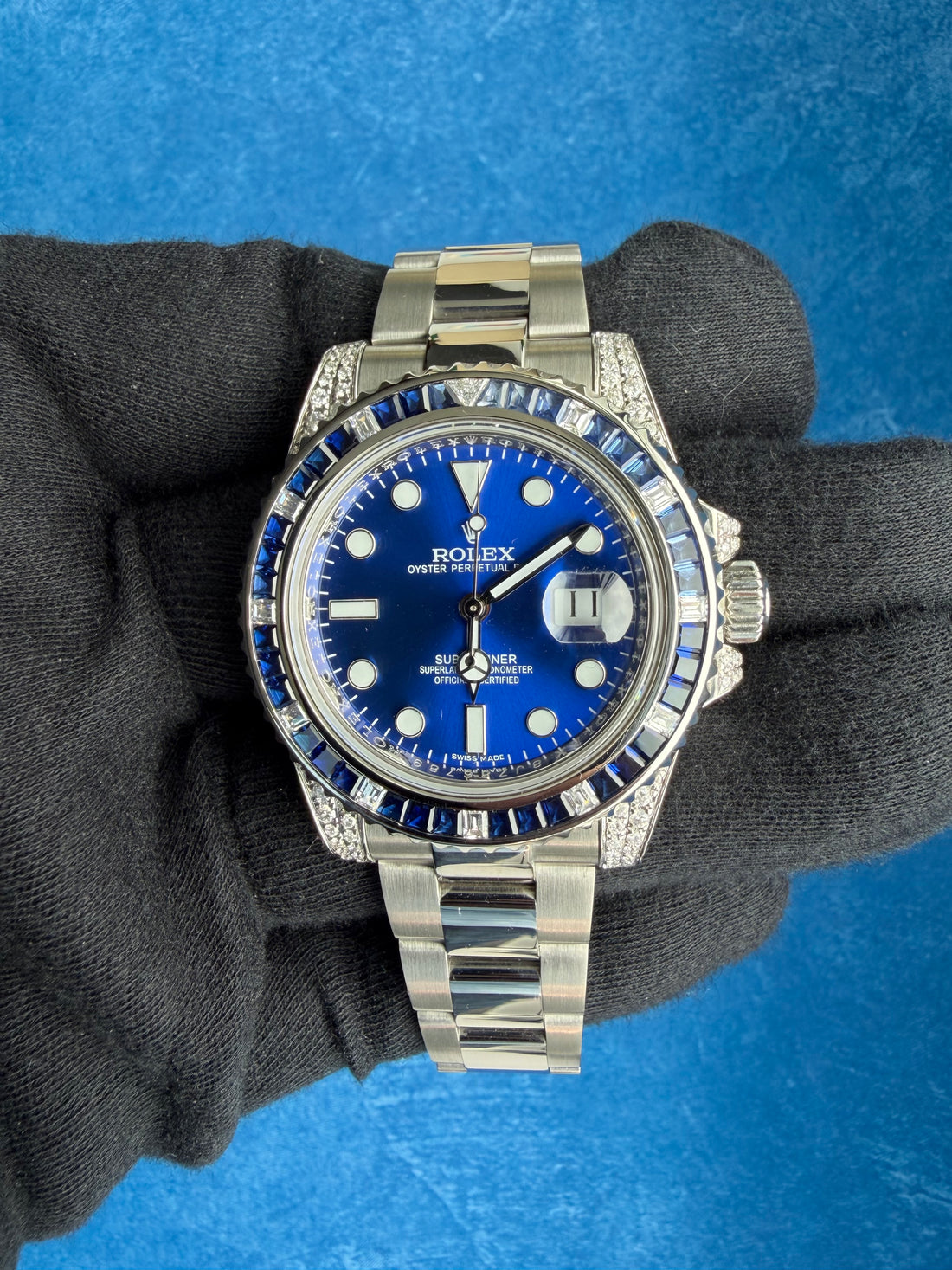 Rolex Submariner Date Blue Dial Gem Set