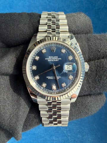 Rolex Datejust 41 Blue Dial w/Diamond Markers